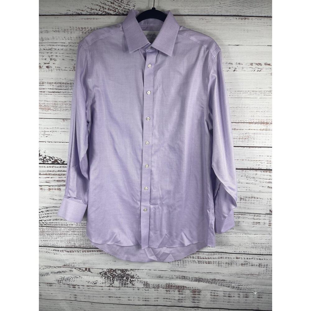 Charles Tyrwhitt Shirt Men's 15.5 Non Iron Classic Fit Long Sleeve Dress